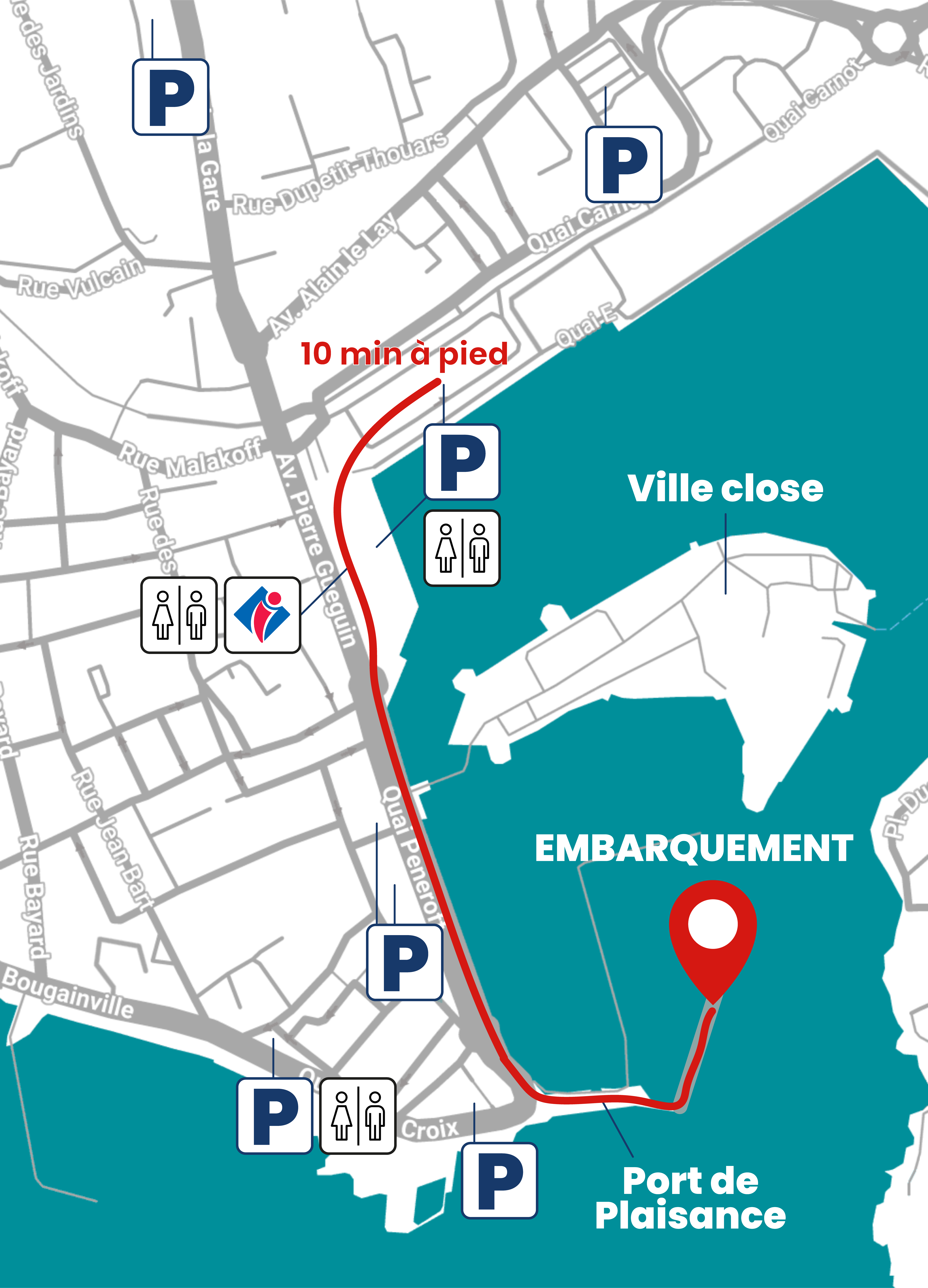 Embarquement Concarneau navette à voile